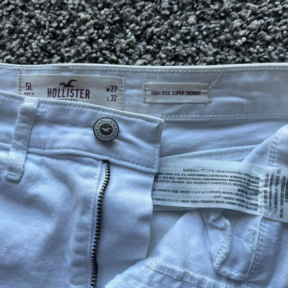 Y2K Hollister Jeans Womens 27 White High Rise Skinny Ripped Jeans - Picture 2 of 8